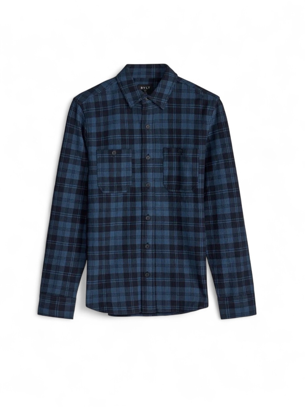 BYLT Blue & Black Ribbed Flannel